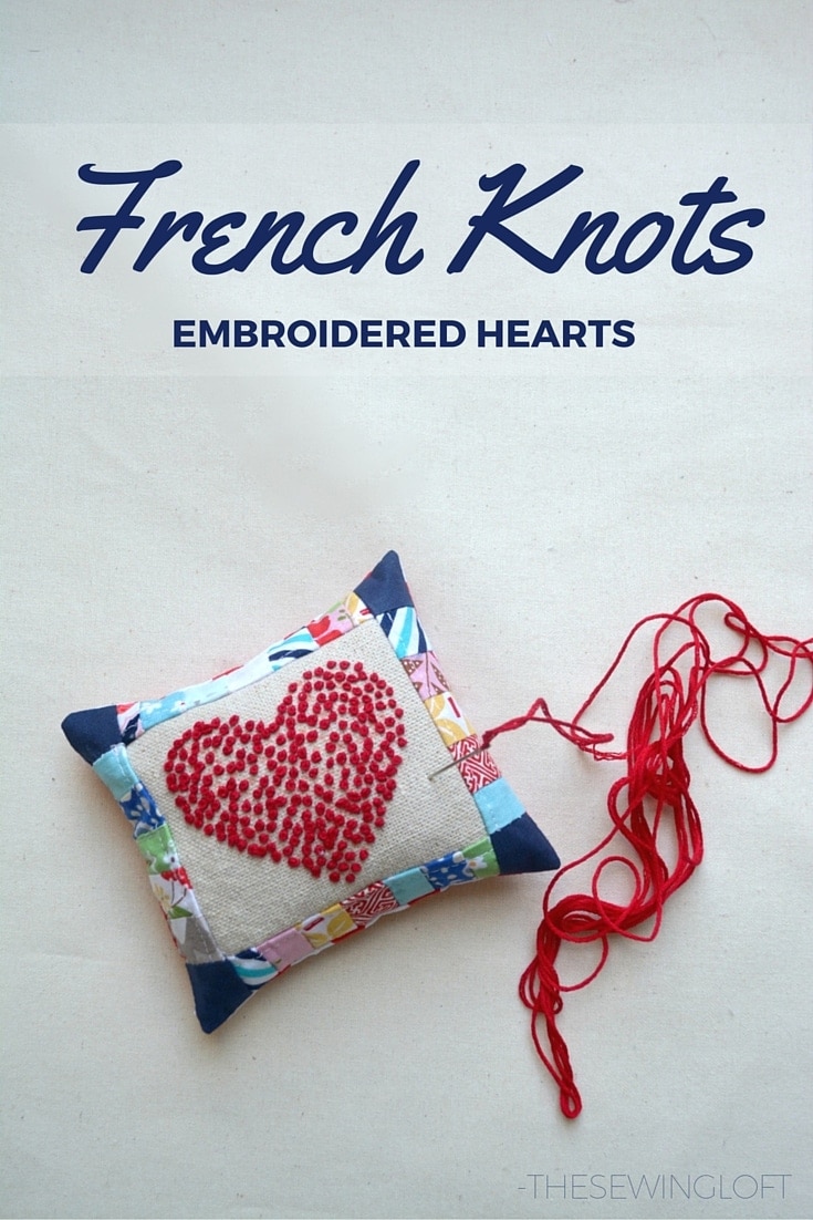 French Knots Embroidered Pin Cushion Tutorial by the Sewing Loft