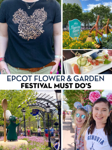 collage image of the epcot flower & garden festival
