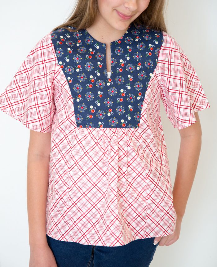 sewing pattern for a girls boho inspired peasant blouse