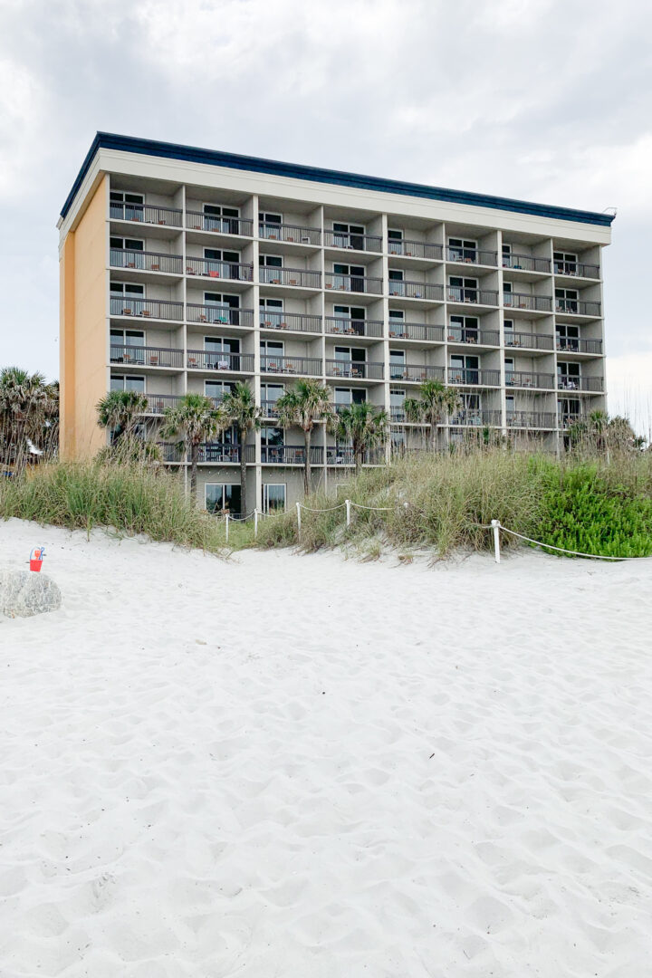 Exterior of hotel on beach