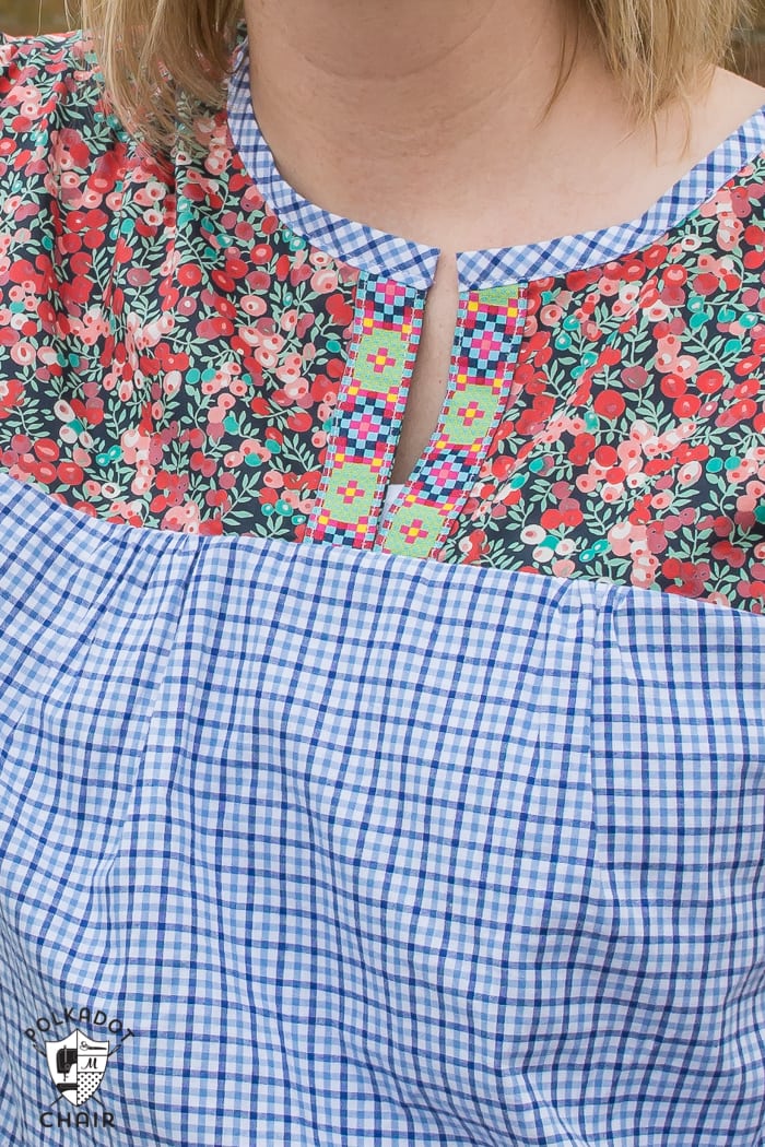 Blouse sewn from Liberty of London Fabric and Anna Maria Horner's Well Composed Blouse sewing pattern
