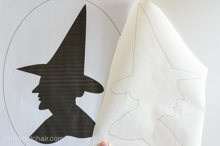 Paper template of witches silhouette