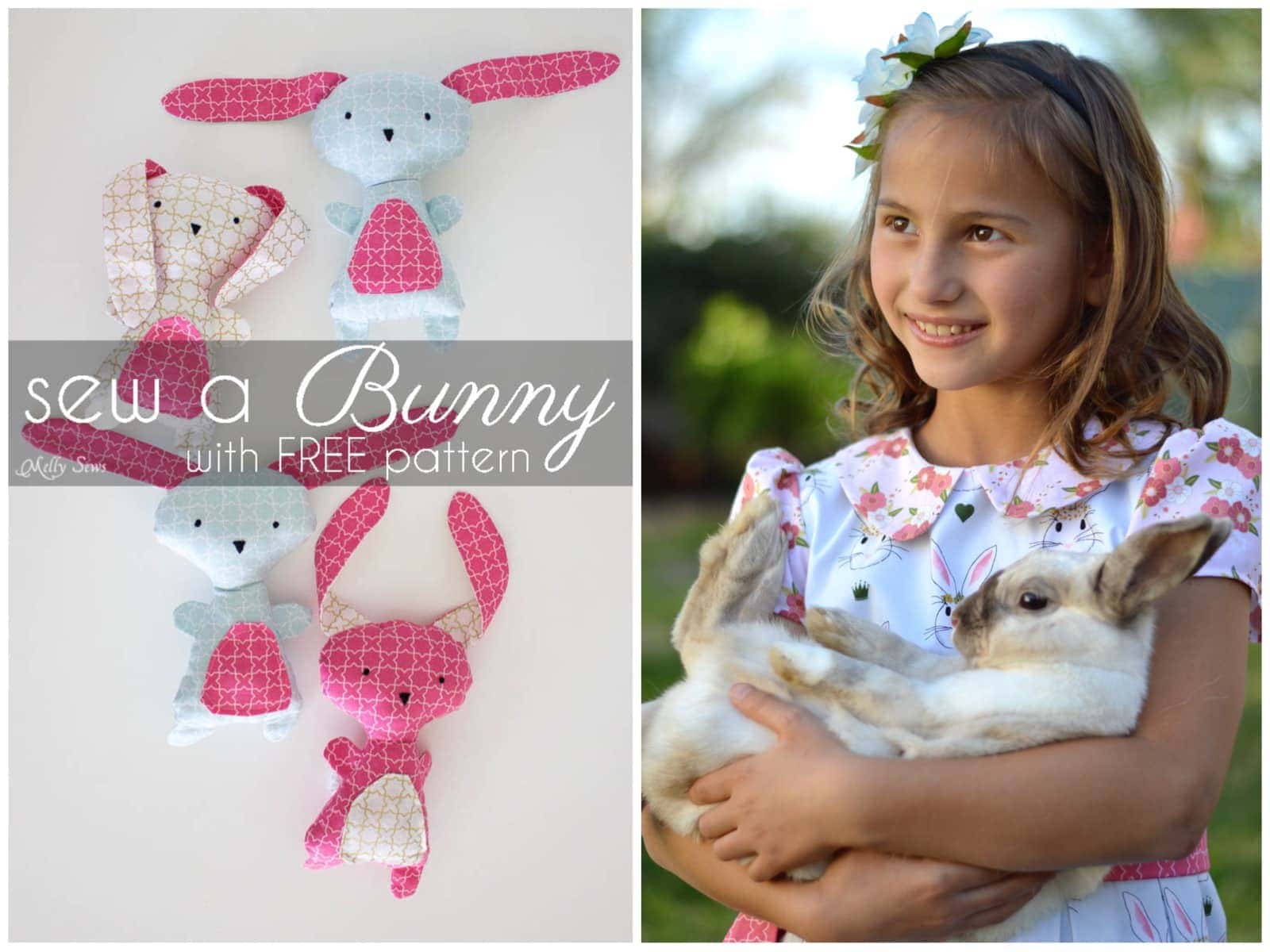 Cute ideas for Easter Sewing Projects, an Easter Dress and  DIY Stuffed Easter Bunny Pattern