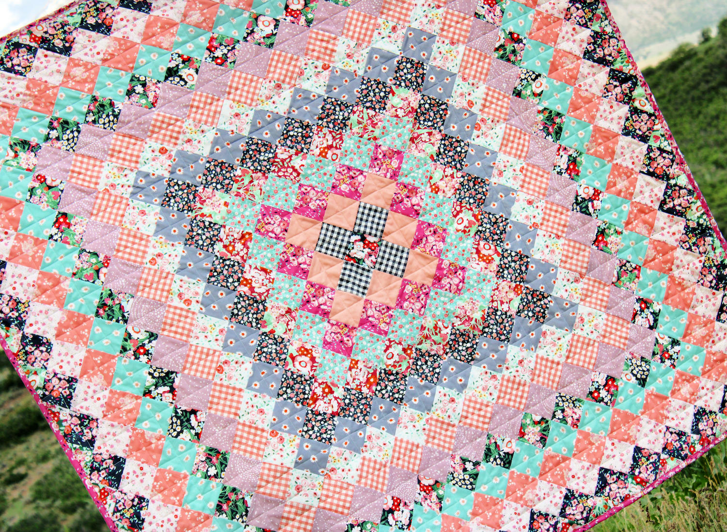 colorful granny square quilt