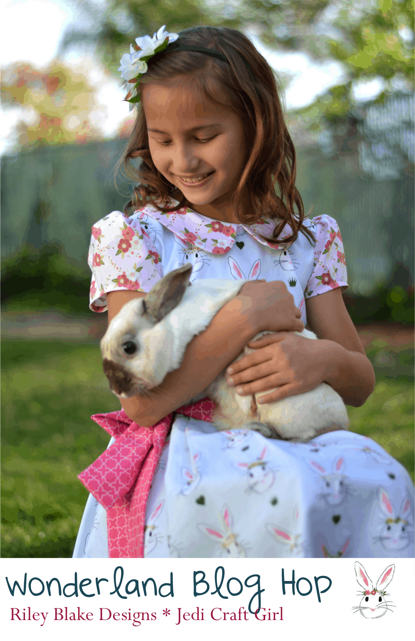Cute Easter Dress made from Simplicity 1211 sewn in Wonderland Fabric 